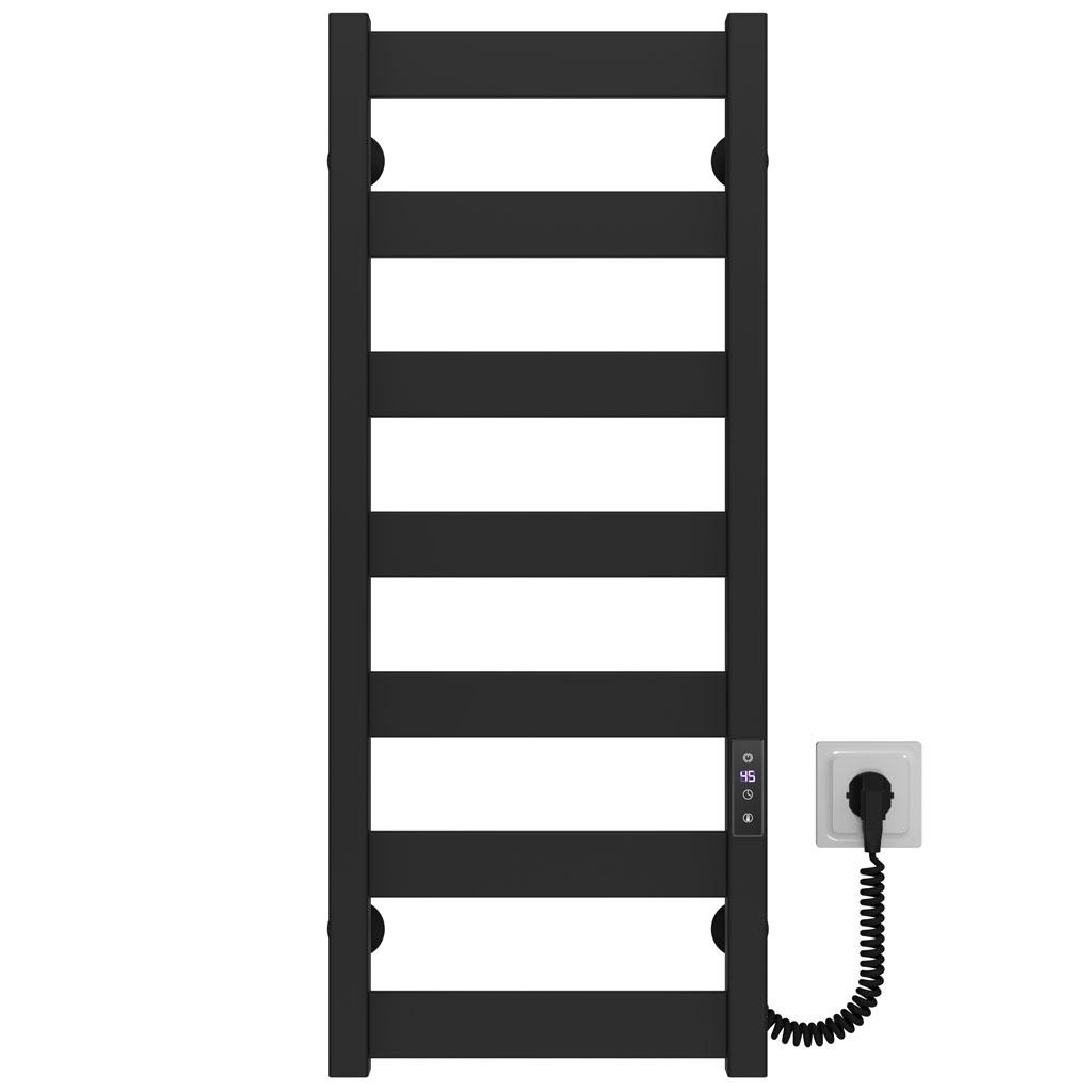 Полотенцесушитель электрический Deffi Harmony П7 JD04 правое подключение крашеная сталь 400х800 мм Черный (B.HR.80.40.7.EBR2)