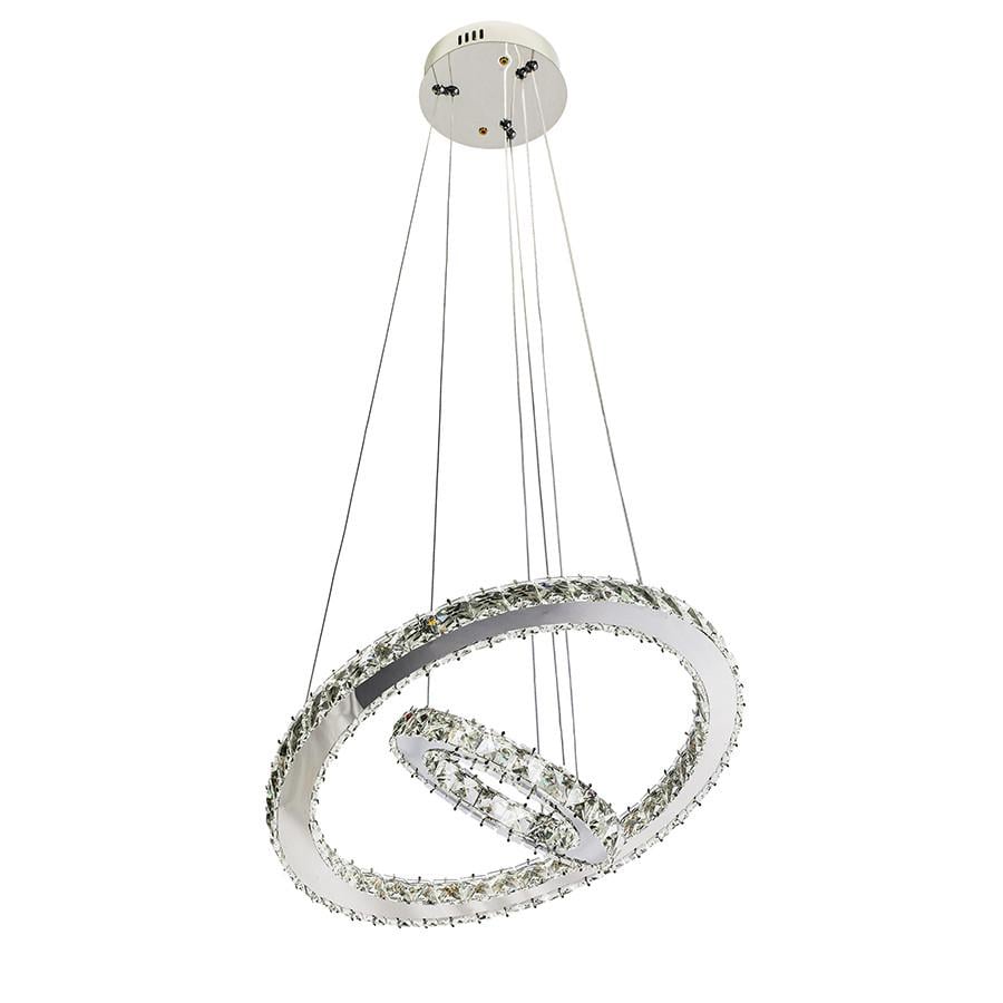 Люстра LED 802L7162 CH 34W с пультом на 2 плафона Хром