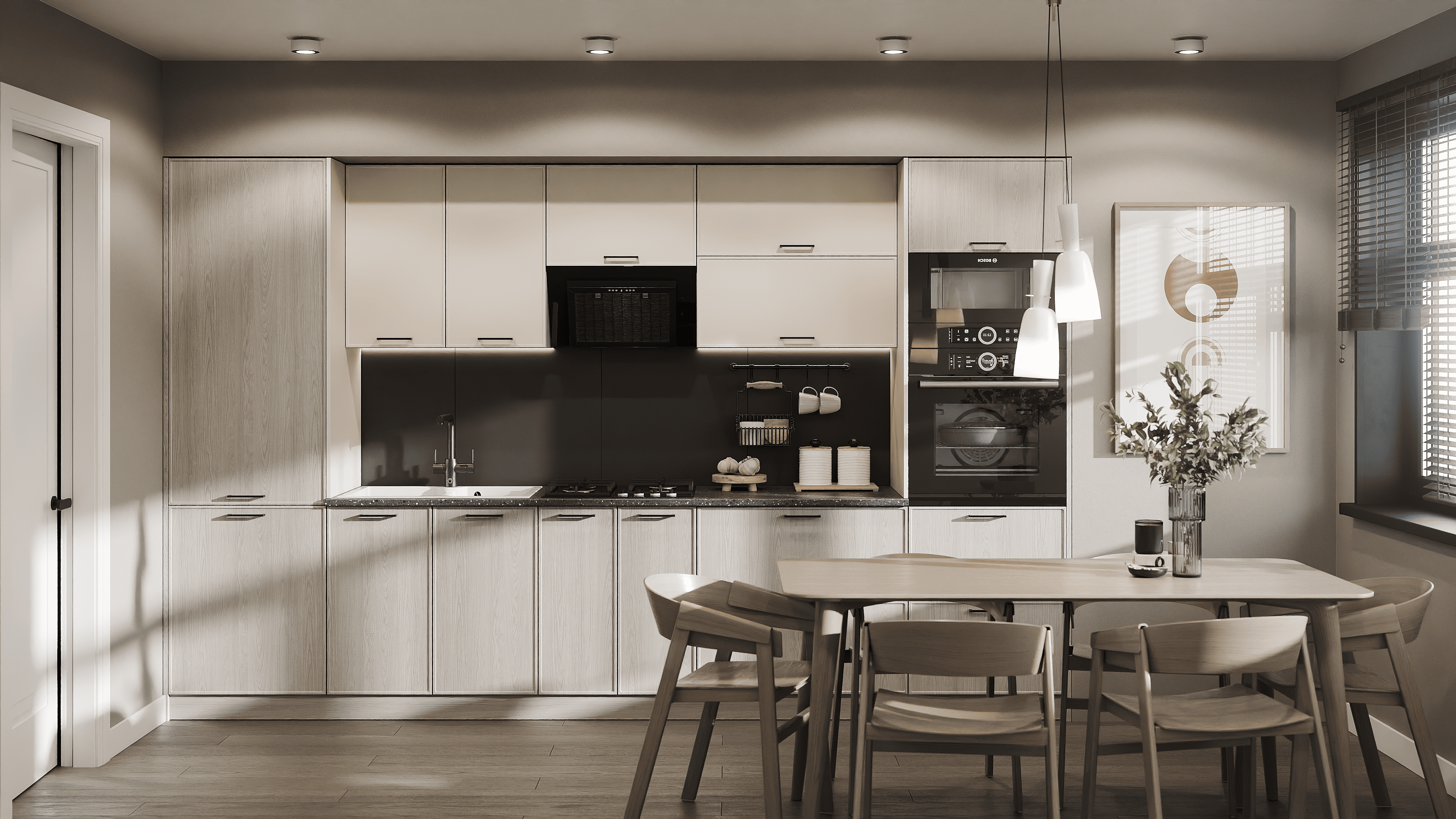 Кухня пряма Ariel 320 см Кремовий/Мокко (000-000-3092)