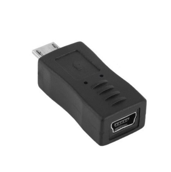 Переходник-адаптер miniUSB мама to microUSB папа Black (286134)