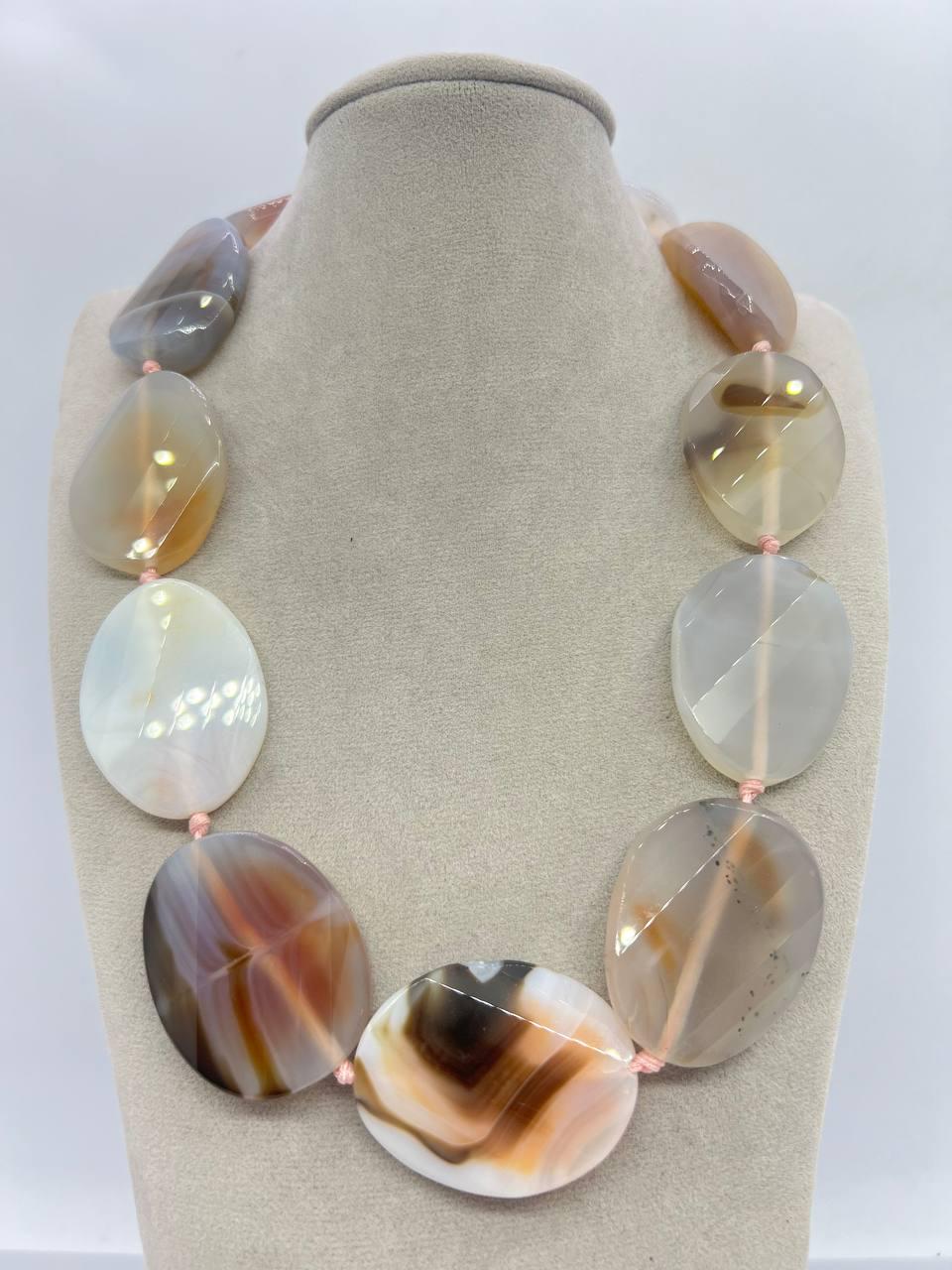 Намисто агат 48 см Різнокольоровий (11293)