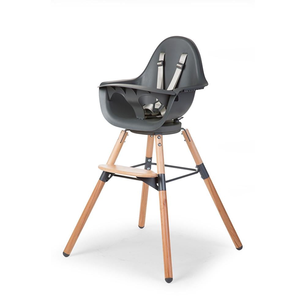 Стул для кормления Childhome Evolu ONE.80° с бампером Natural/Anthracite (CHEVO180NA)