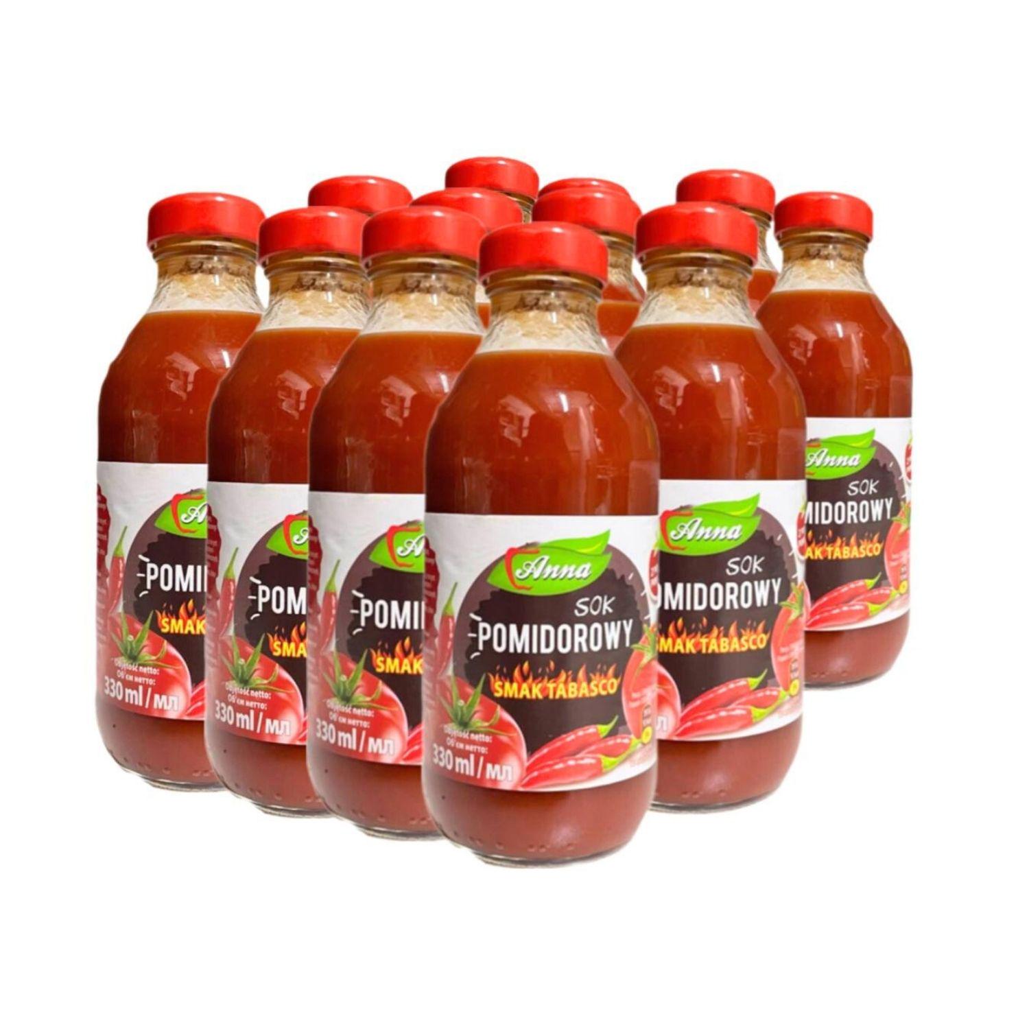 Сок острый томатный табаско Anna 0,33 л 12 шт. (J-A-Tom-0.33-pack12)