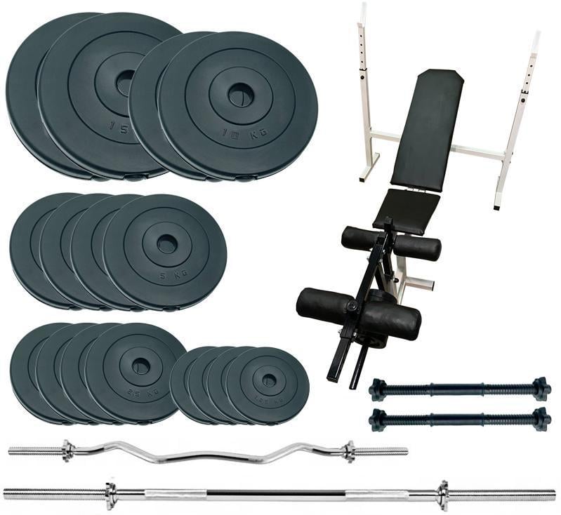 Скамейка для жима с набором штанг и гантелей Newt ProGym Scott Plus Set Pro 100 кг (NE-SKM-PL-SCP-100)