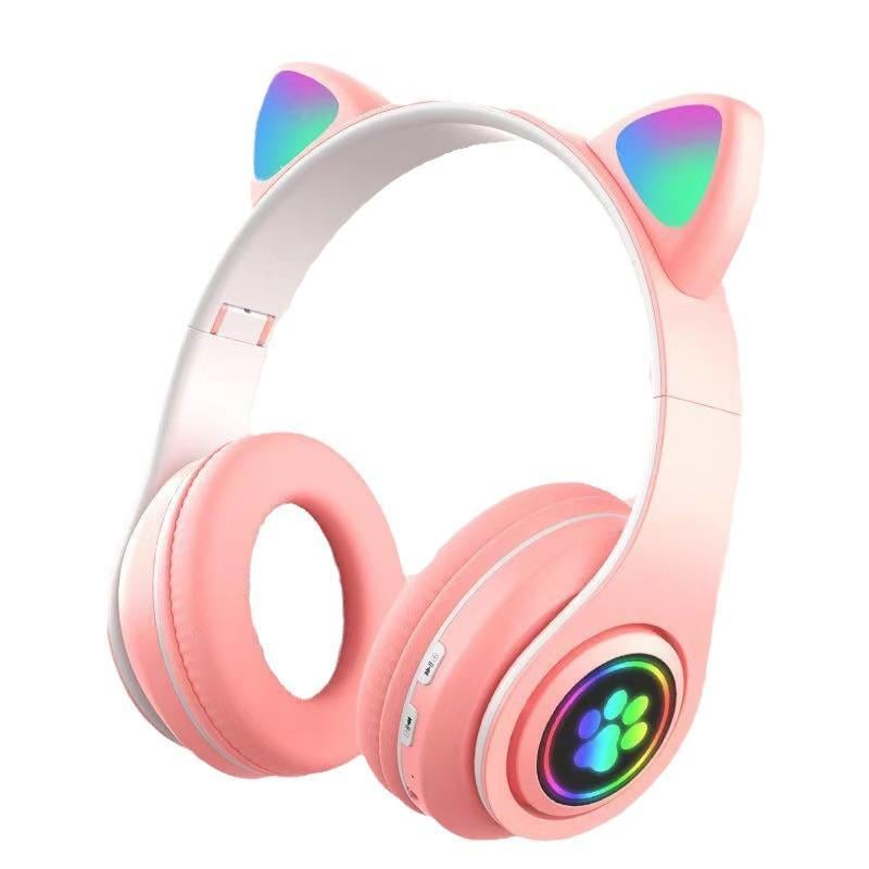 Наушники беспроводные Cat Ear VZV-23M 7695 с кошачьими ушками Розовый (597875)