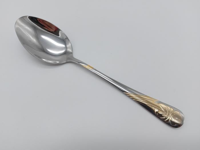 Ложка столовая Ирис матовый с позолотой из нержавеющей стали 20 см 6 шт. (17589)