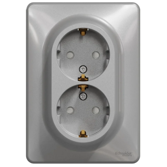 Розетка двойная SCHNEIDER Sedna Design и шторками Алюминий (28493957) Розетка двойная SCHNEIDER Sedna Design и шторками Алюминий (28493957)