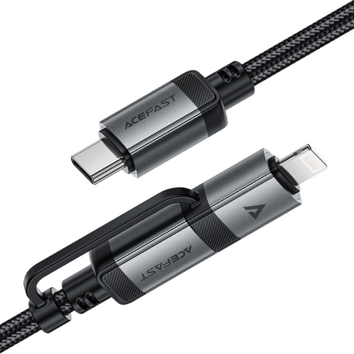 Кабель C20-01 USB-C to USB-C Lightning 60W 1,2 м Black (26712799) - фото 2