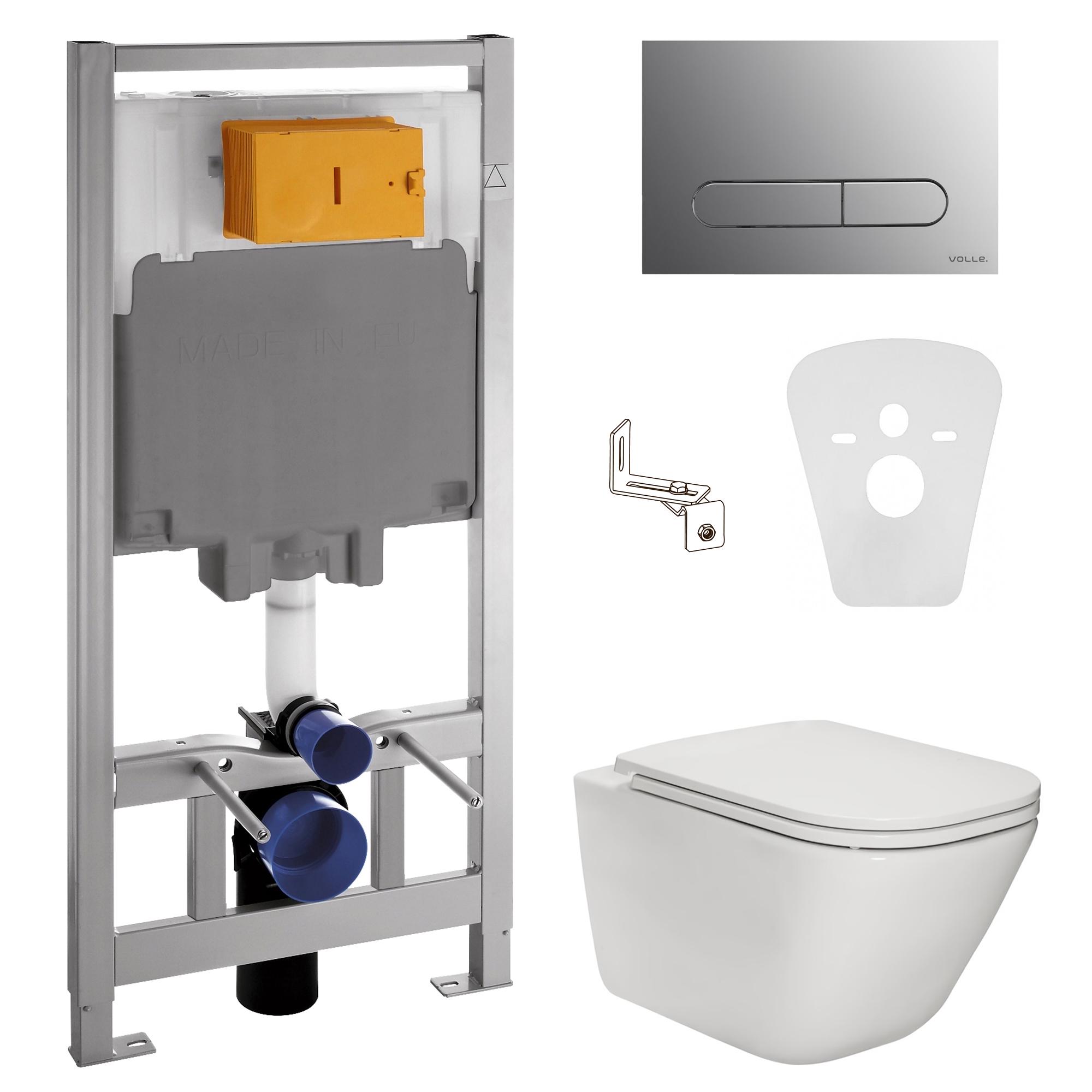 Комплект инсталляции VOLLE MASTER A34H470000+141515 с унитазом кнопка Хром (72224)