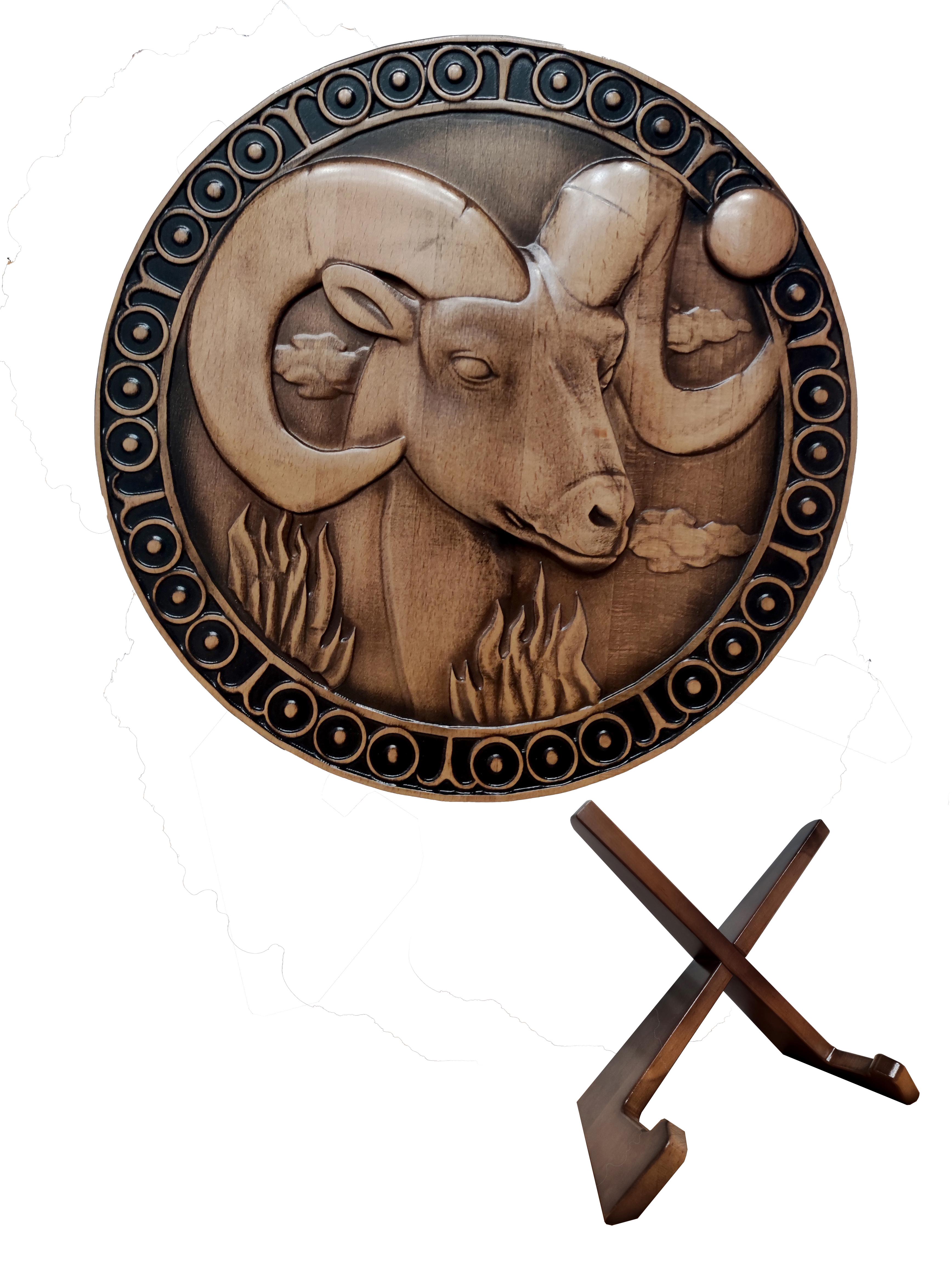 Сувенир из дерева ALEDRO Зодиак Овен 300х300х25 мм (2772991396)