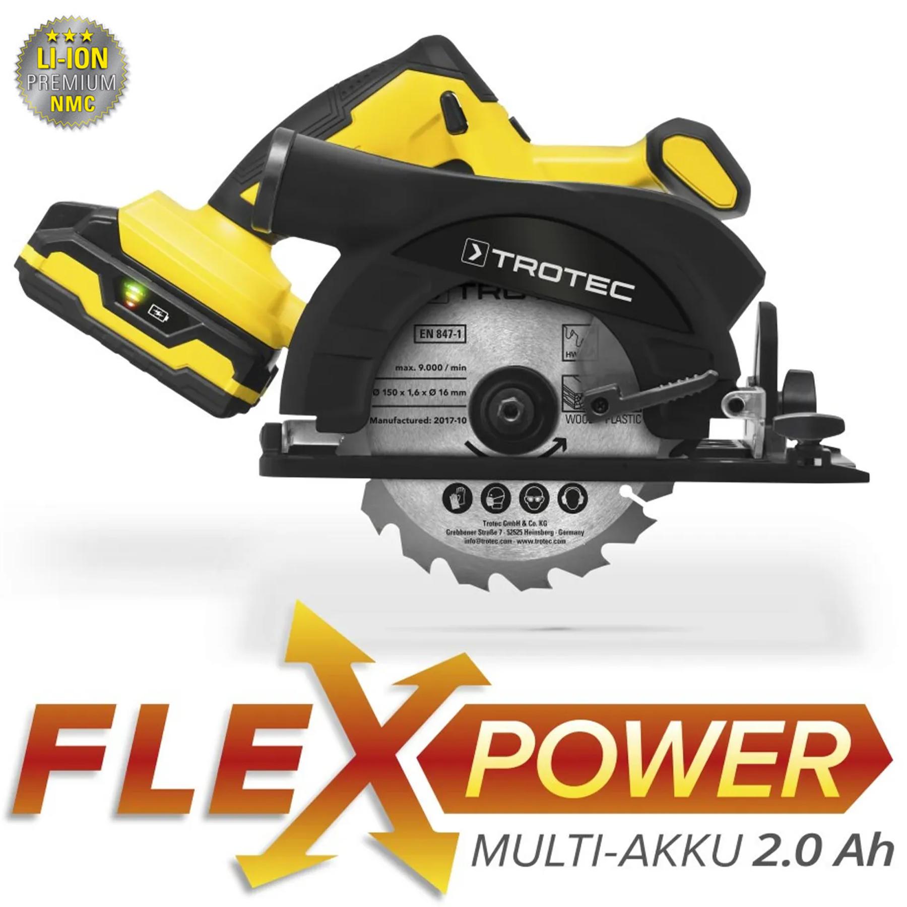 Пила циркулярна Trotec PCSS 10-20V акумуляторна з кейсом (4430000110) - фото 2 Пила циркулярна Trotec PCSS 10-20V акумуляторна з кейсом (4430000110) - фото 2