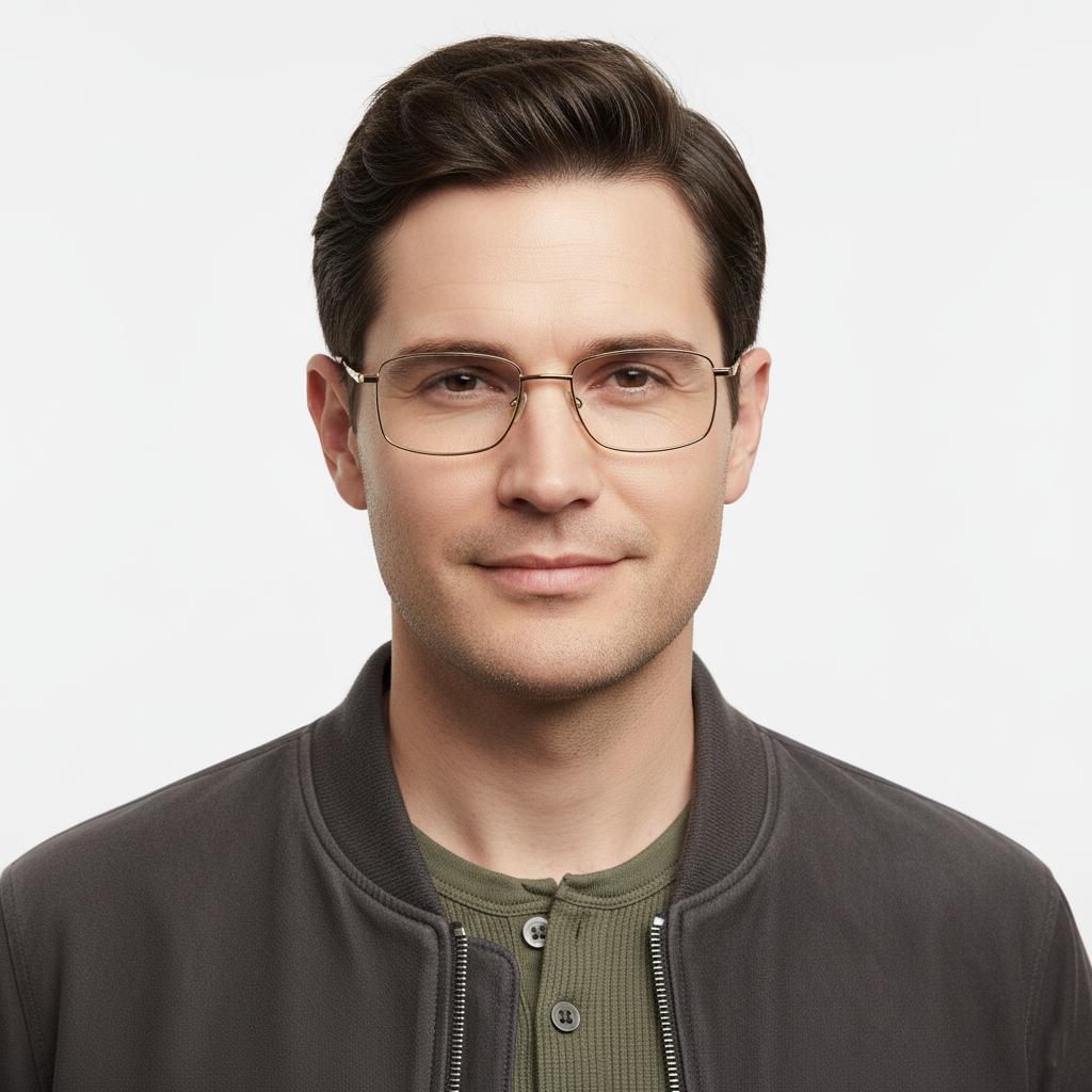 Окуляри зі скляними лінзами Золотий (9033)