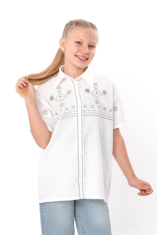 Сорочка для дівчинки підліткова Носи Своє з коротким рукавом 164 см Білий (6475-070-22-2)
