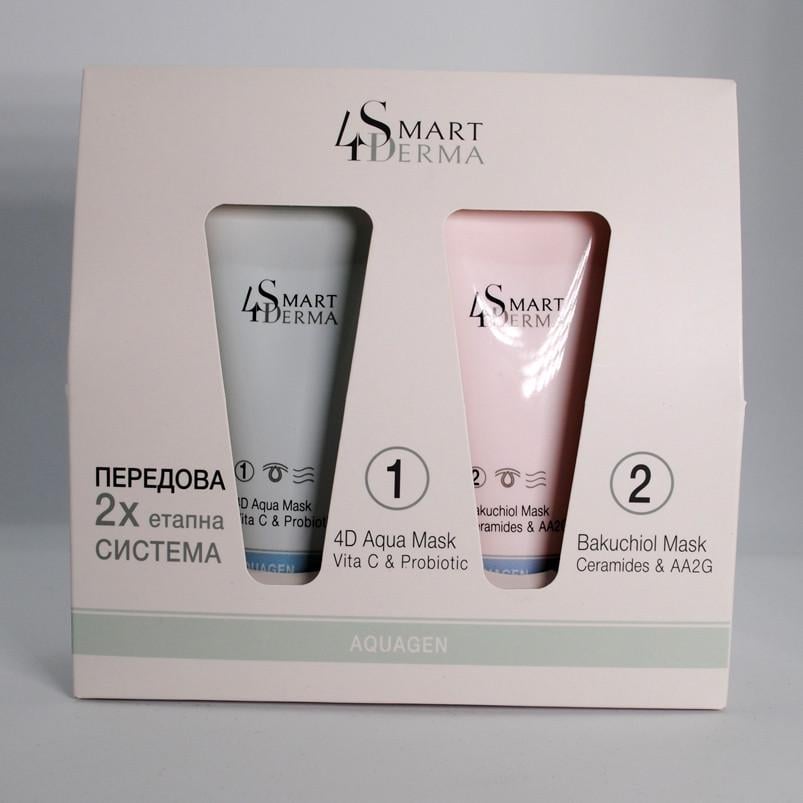 Система интенсивного увлажнения Smart4Derma 4D AQUA MASK/BAKUCHIOL MASK 75/75 мл (1872633678)