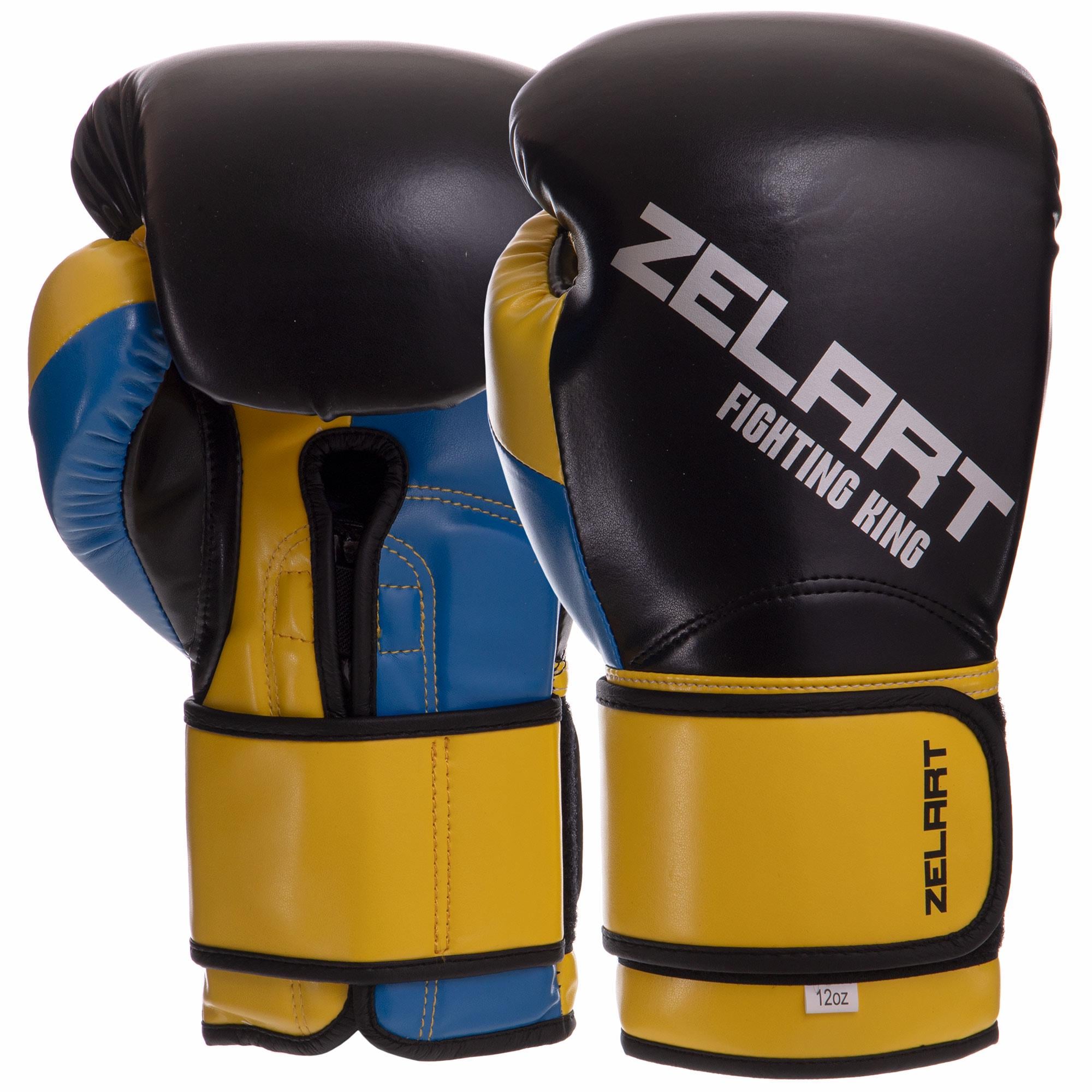 Перчатки боксерские Zelart PU р. 10 Желтый-черный (BO-2887_Желтый-черный_1)