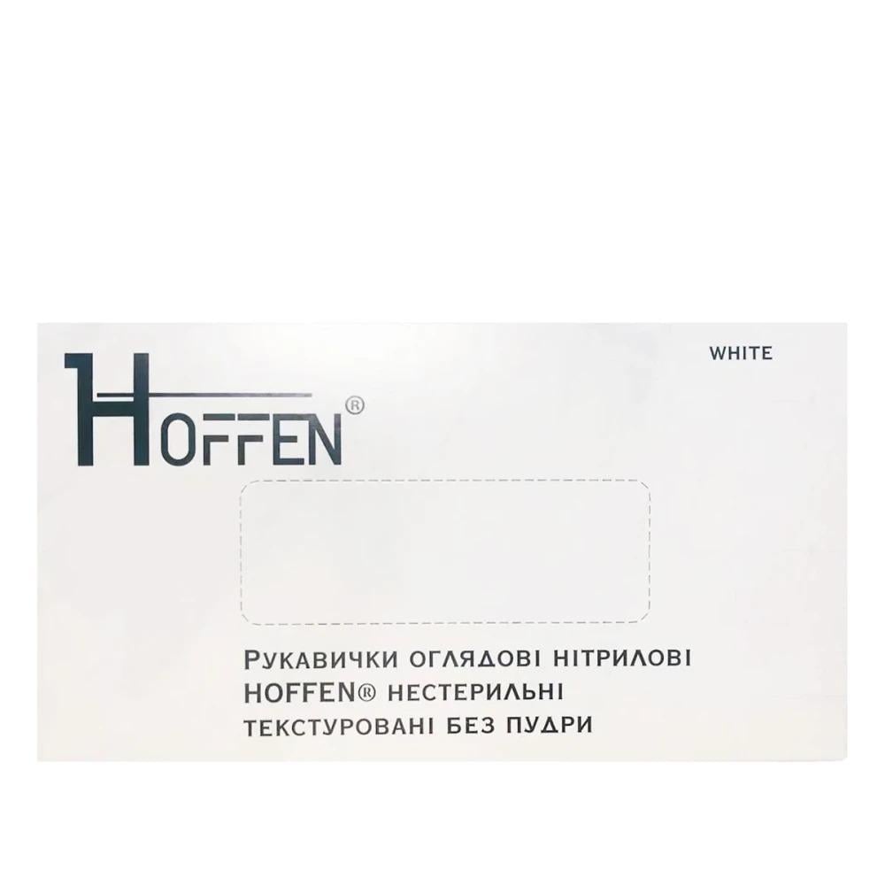 Рукавички нітрилові Hoffen Мedical нестерильні текстуровані без пудри XL Білий Рукавички нітрилові Hoffen Мedical нестерильні текстуровані без пудри XL Білий