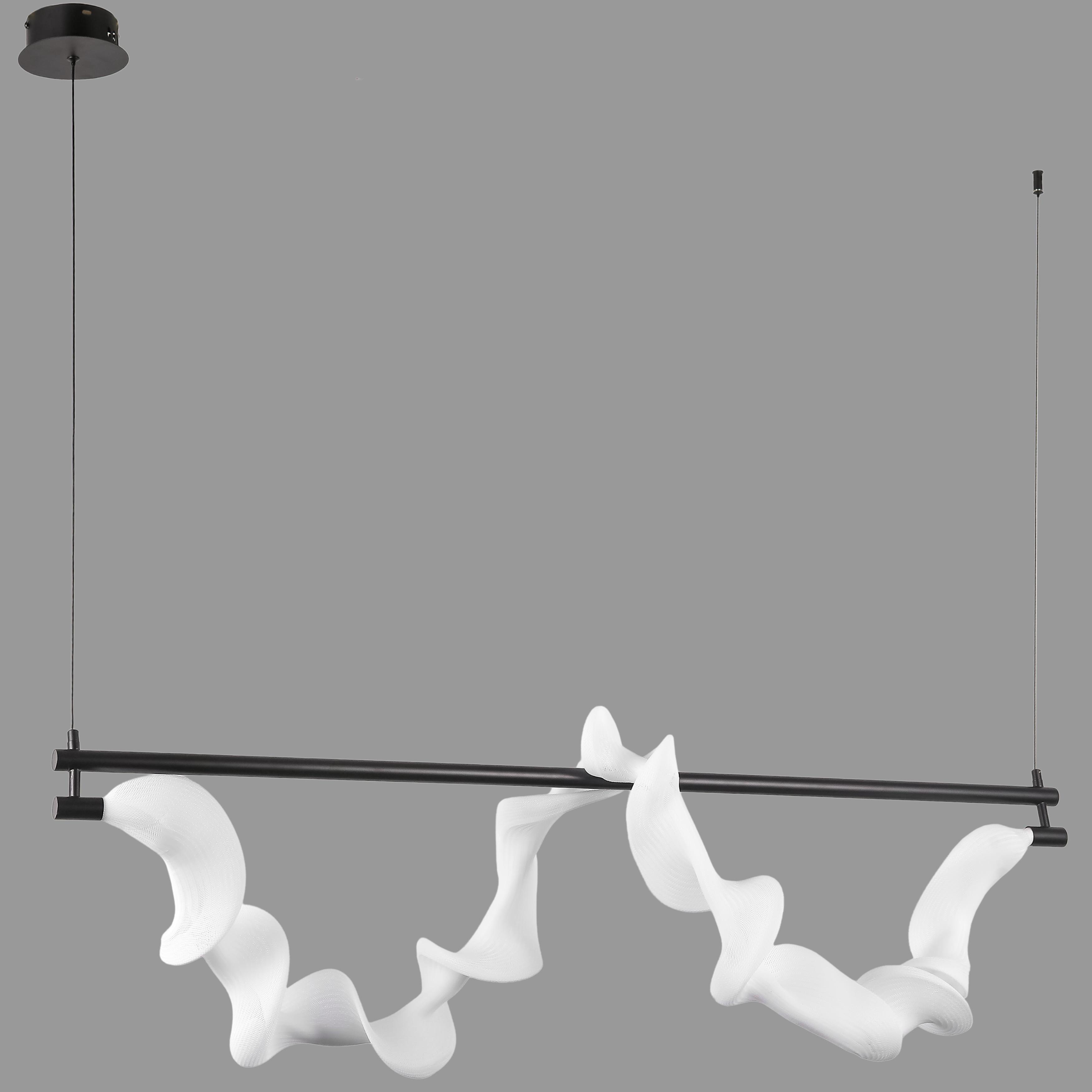 Люстра подвесная длинная из гибкого каната в стиле арт-деко Черный (81-3168 (1200) BK)