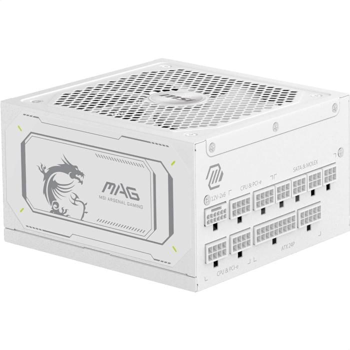Блок питания модульный для ПК MSI MAG A1000GL PCIE5 ATX 3.1 1000W вентилятор 135 мм 80+ Gold White (34416961)