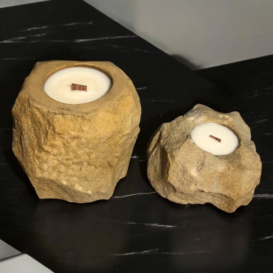 Аромасвечка в чаше из бежевого песчаника L - фото 2 Аромасвечка в чаше из бежевого песчаника L - фото 2
