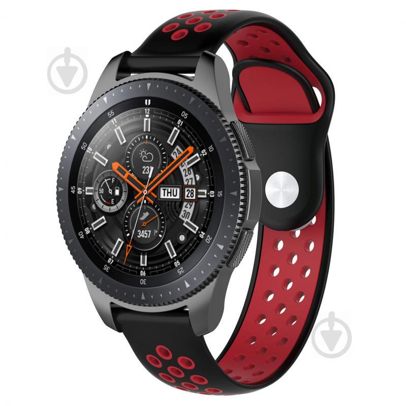 Ремешок 22мм BeWatch sport-style для Samsung Galaxy Watch 46 мм | Samsung Gear S3 Черно-Красный (1020113) Ремешок 22мм BeWatch sport-style для Samsung Galaxy Watch 46 мм | Samsung Gear S3 Черно-Красный (1020113)