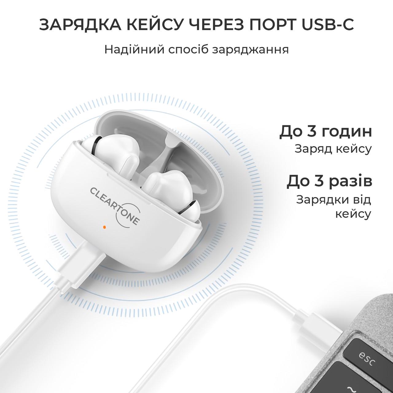 Слуховой аппарат Cleartone B200 с Bluetooth двумя TWS наушниками и портативным боксом для зарядки (18513241) - фото 8