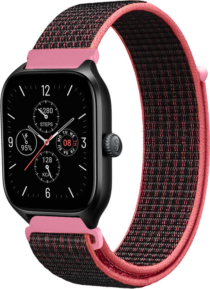 Ремешок нейлоновый Sport Loop для Amazfit GTS 4/Mini Black/Pink (29522-51)
