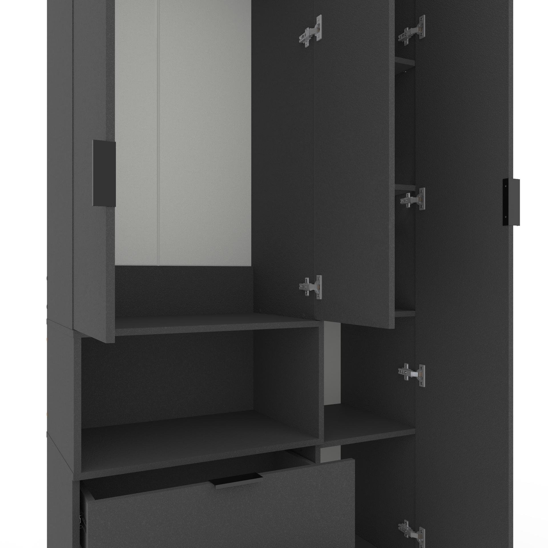 Шкаф Metkas Home A002L ЛДСП 1000x420x2300 мм Антрацитовый - фото 3