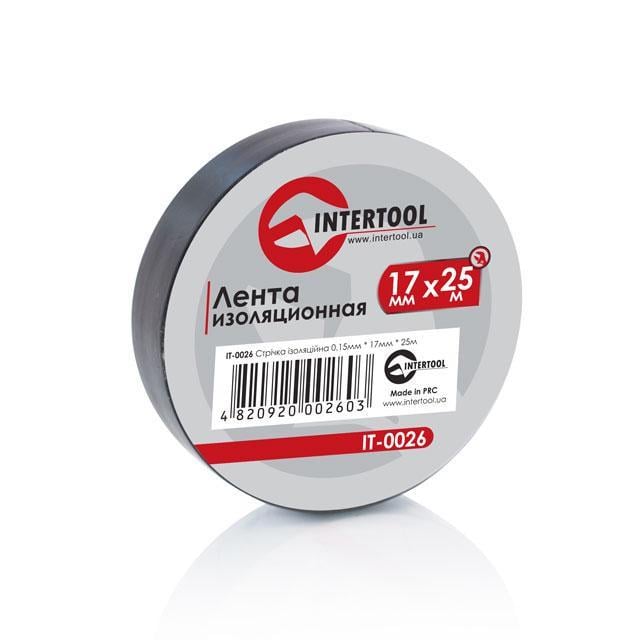 Стрічка ізоляційна Intertool 0,15x17 мм 25 м Чорний (IT-0026)