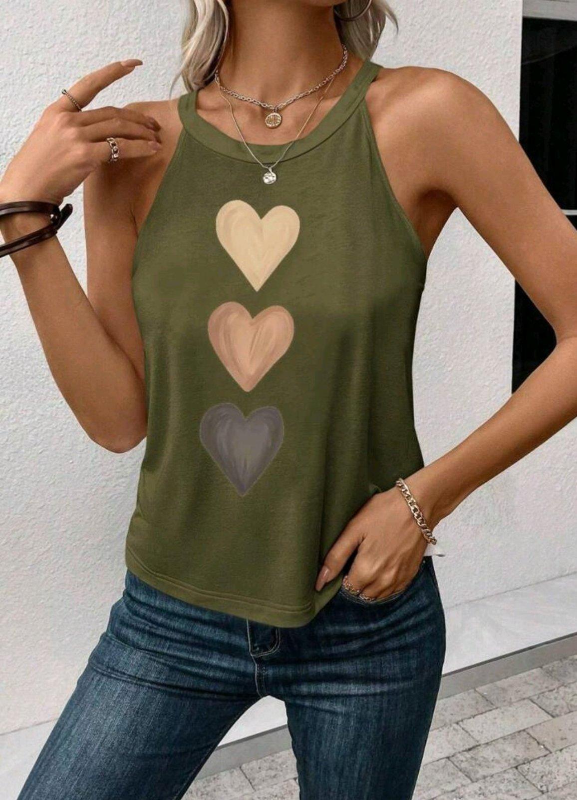 Майка женская Heart Print S Масло (27320662) - фото 2 Майка женская Heart Print S Масло (27320662) - фото 2