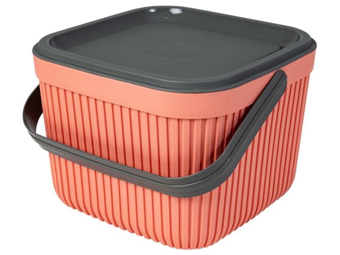 Корзина Herevin с ручкой и крышкой 7 л Pink (MLM-161199-163)