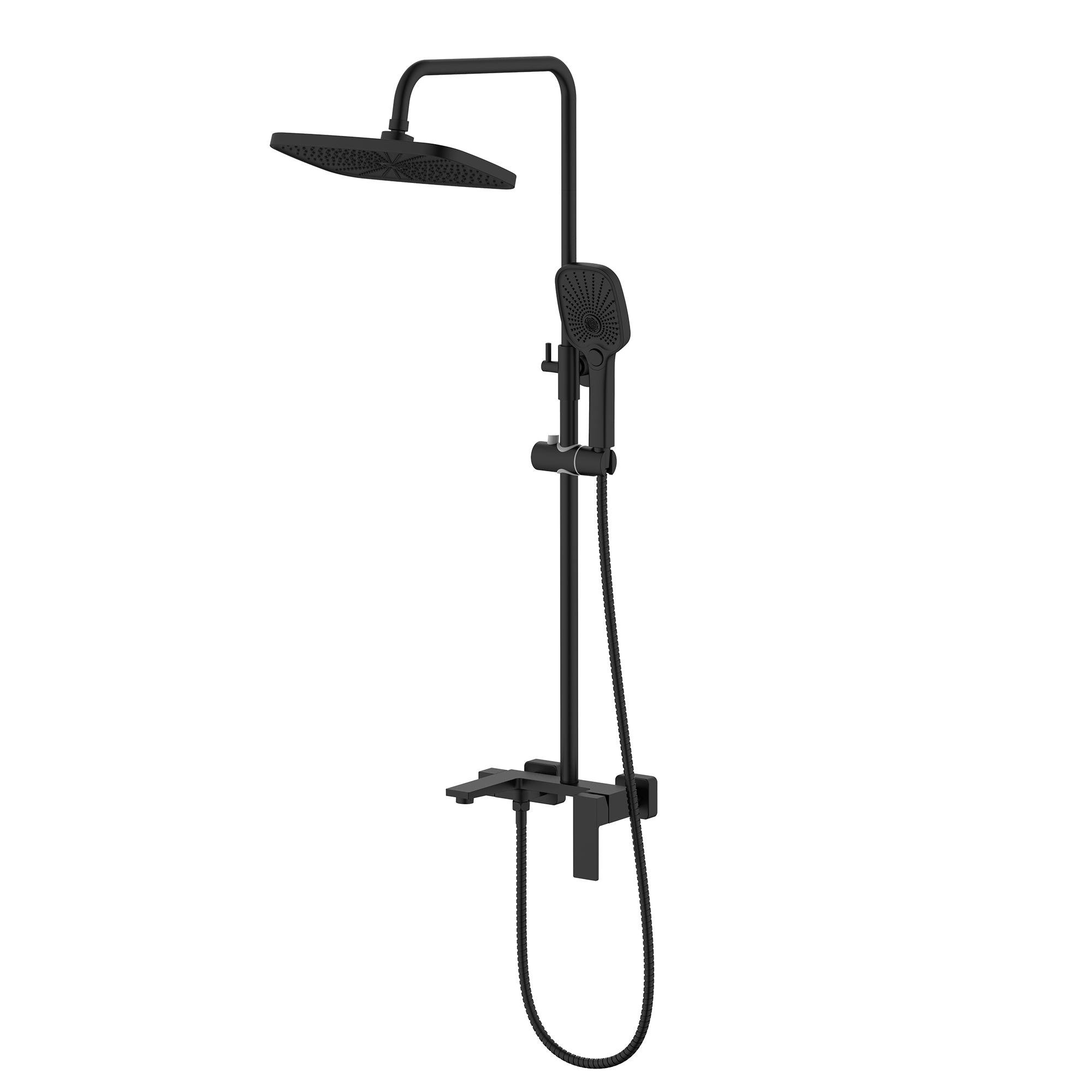 Душова система із змішувачем Q-tap Gemini QTGEM111BLM45686 Чорний (235694)