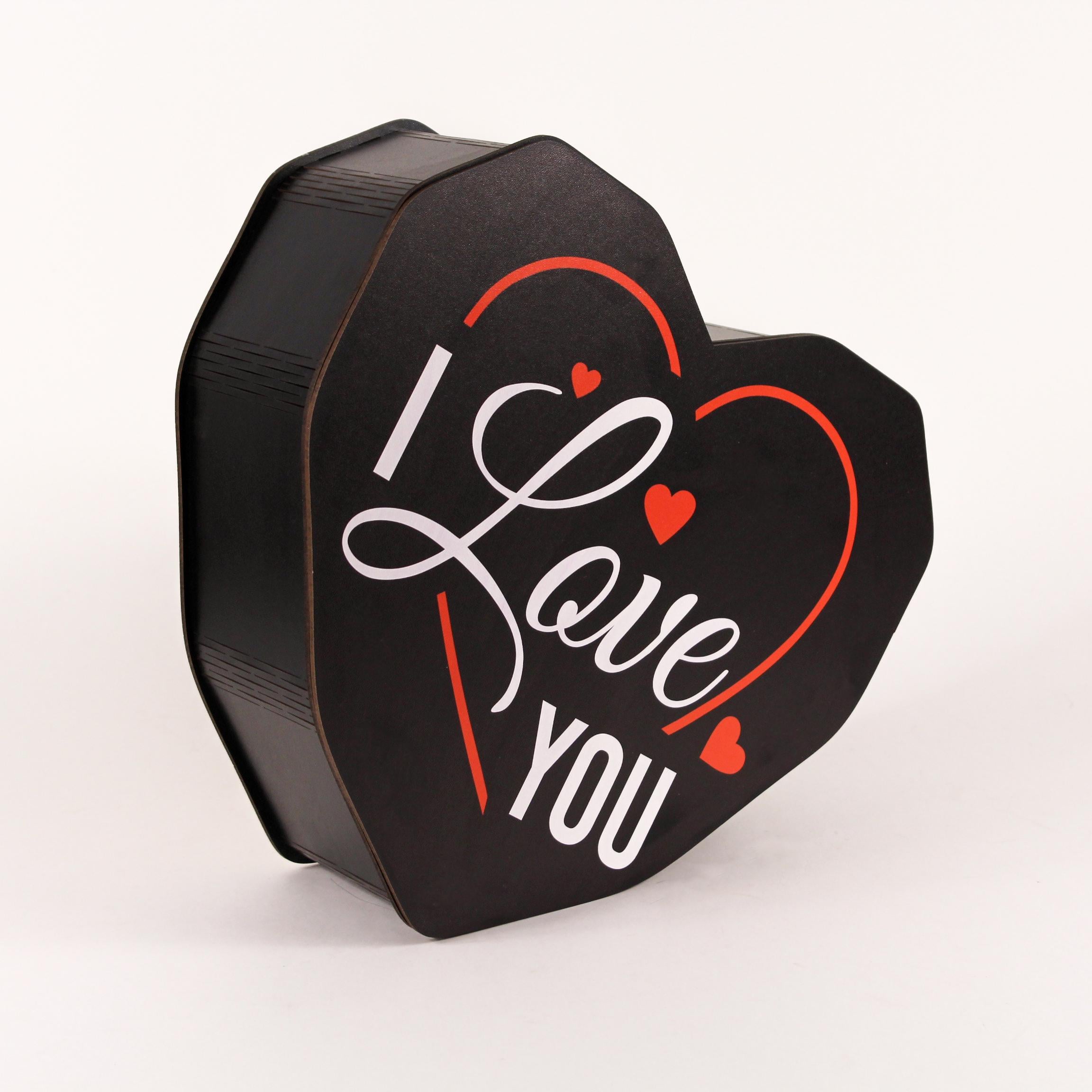 Коробка Серце "I love you" велика Чорний (4522)