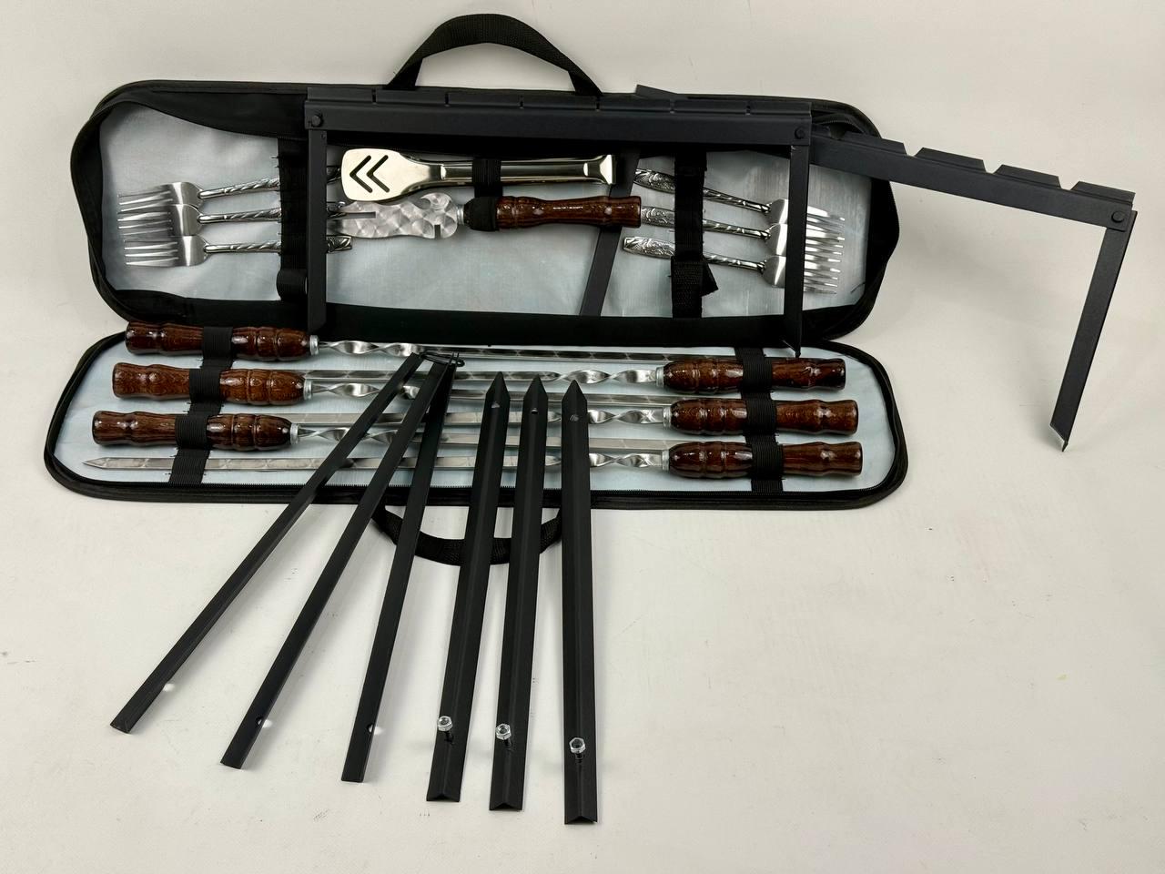 Набір шампурів у чохлі Планшет Класик з нержавіючої сталі (2-10-NB-2236)