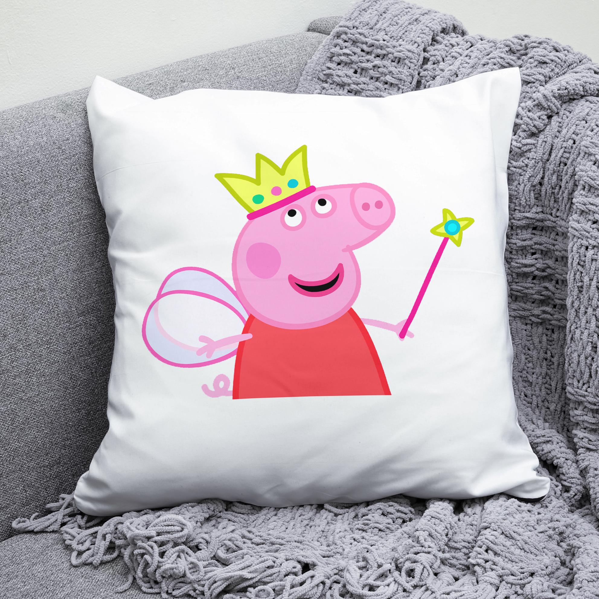 Плюшевая подушка квадрат с принтом Peppa Pig