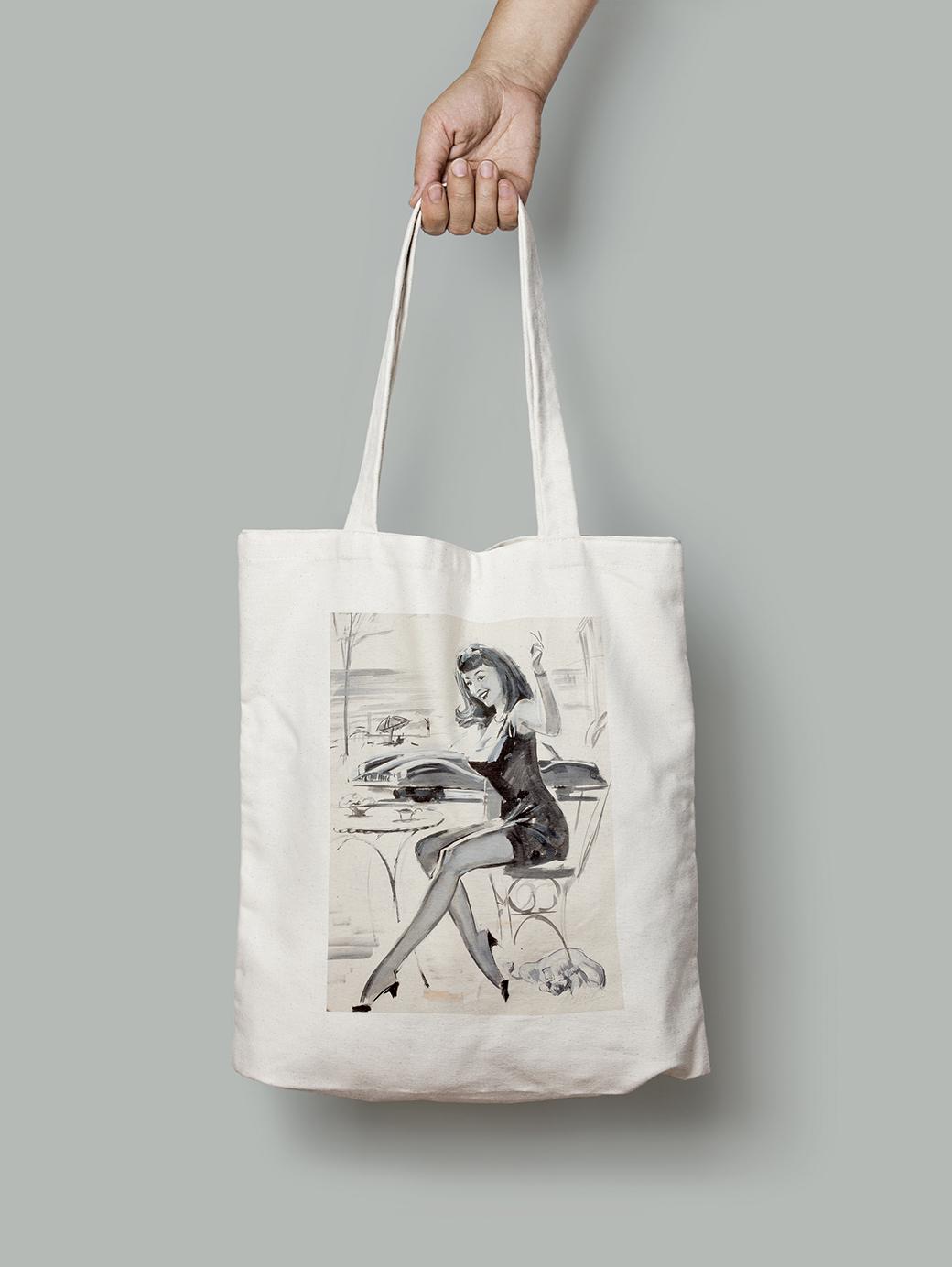 Эко-сумка Маленькое черное платье шопер (pin_up_023015_Bag)