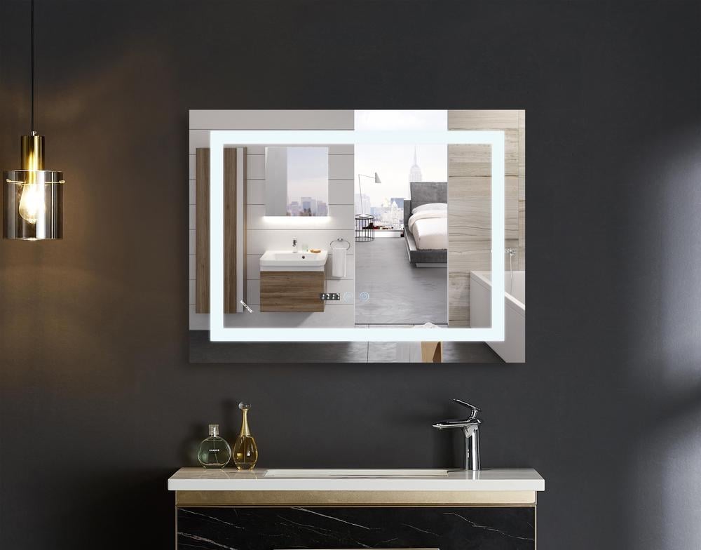 Дзеркало MIXXUS Warm MR02-100x80 з LED Touch/Anti-fog з димеромом/регулюванням яскравості/годинником (MI6935) - фото 4 Дзеркало MIXXUS Warm MR02-100x80 з LED Touch/Anti-fog з димеромом/регулюванням яскравості/годинником (MI6935) - фото 4