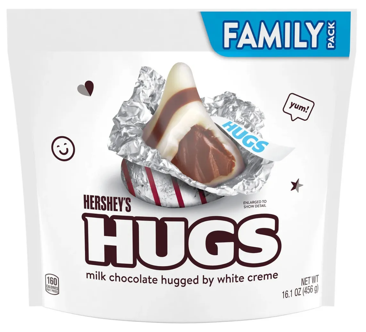 Цукерки шоколадні Hershey's Hugs Milk Chocolate and White Creme 456 г (2612997918)