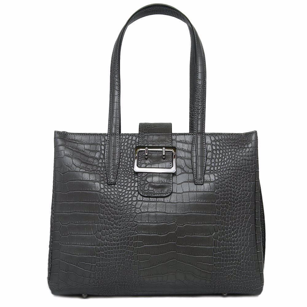 Женская сумка под рептилию Royal Bag F-IT-7607G Серый (5891)