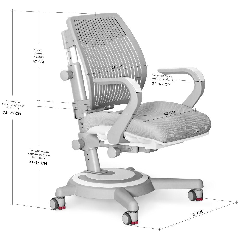 Детское кресло Mealux Ergoback Серый (Y-1020 G) - фото 8 Детское кресло Mealux Ergoback Серый (Y-1020 G) - фото 8