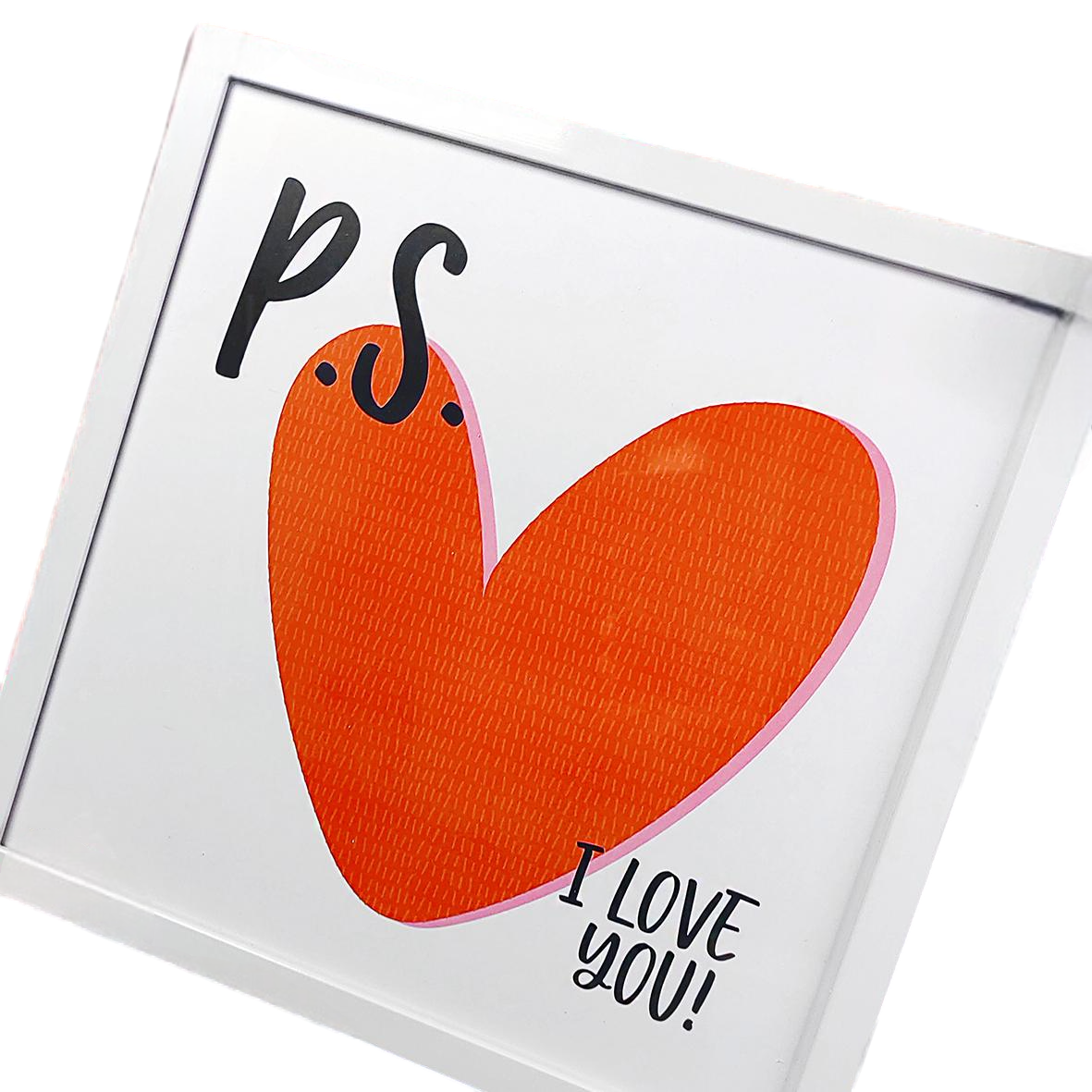 Постер в рамке P.S I love you 30х30 см (WKMT_21L003_WH)