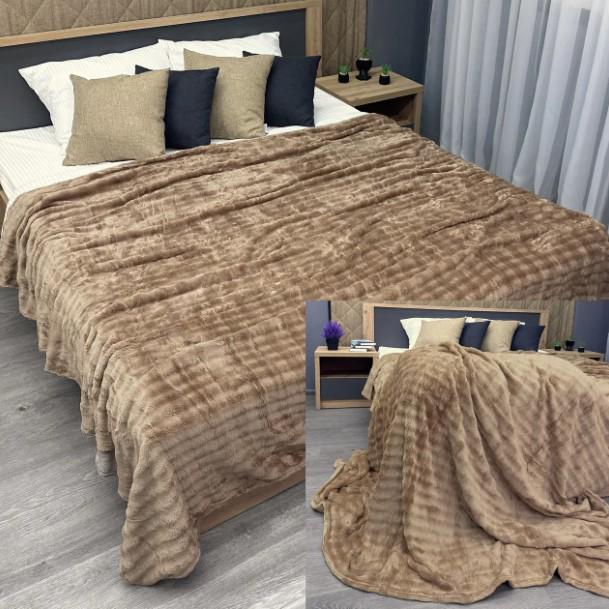 Покривало на ліжку Soft Night плюш 200х230 см Карамельний (87-136) - фото 3