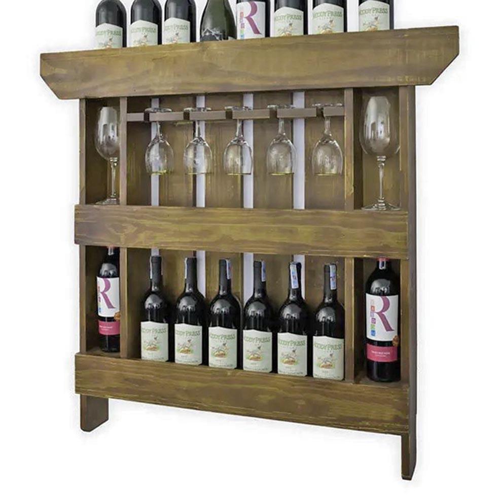 Полка для вина настенная из дерева Хигаси Мускат (ПНК-011807)