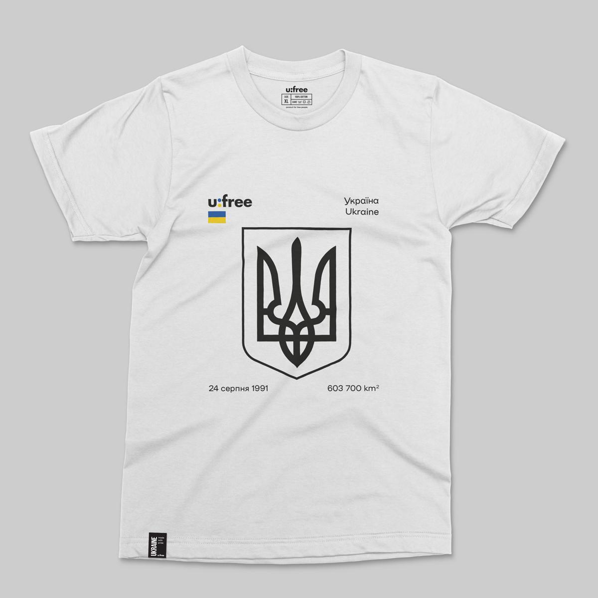 Футболка патриотическая унисекс Ufree Символ Украины L Белый (20210-1 -L)