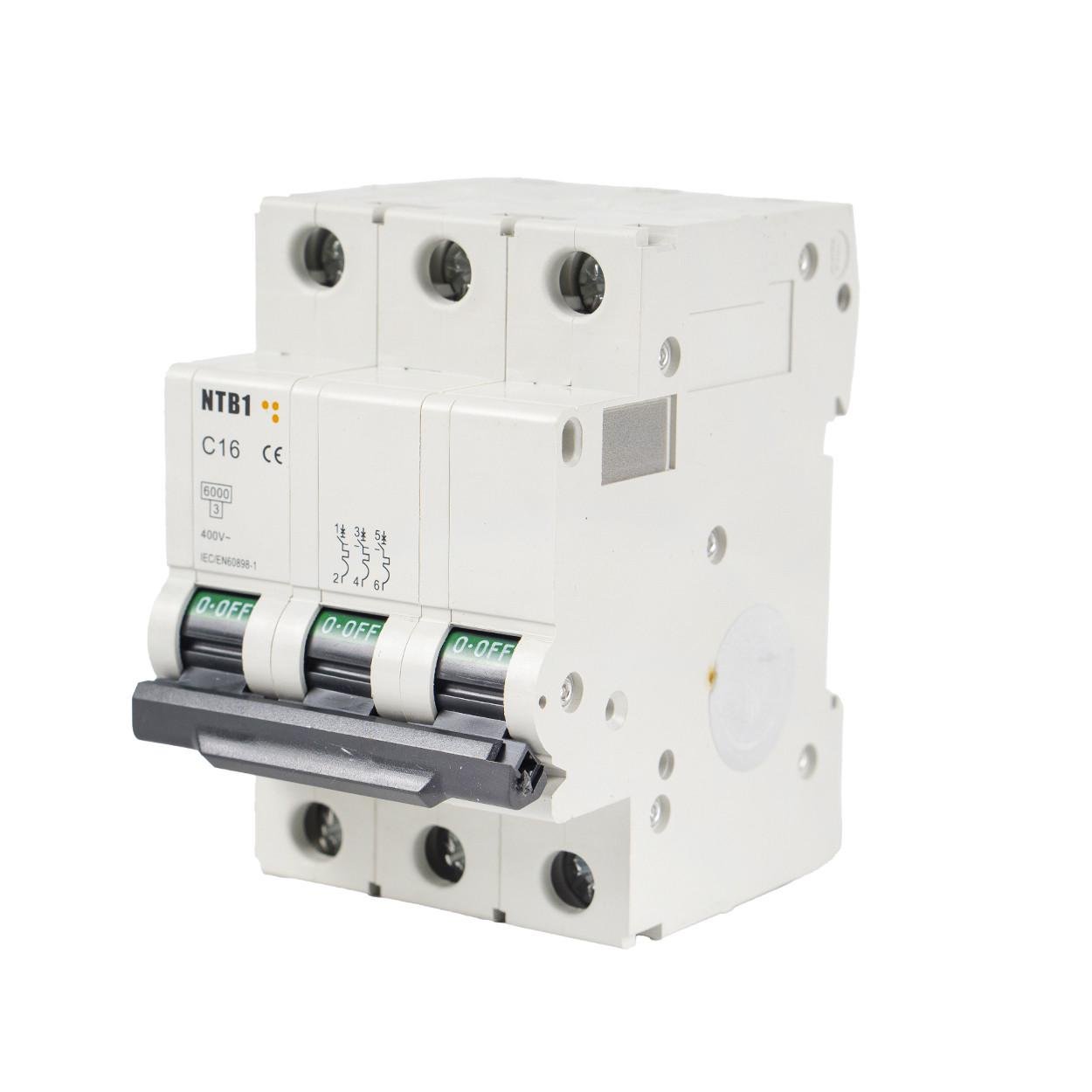 Автоматический выключатель TESLA NTB1 3-полюсный C16 (99) - фото 1 Автоматический выключатель TESLA NTB1 3-полюсный C16 (99) - фото 1