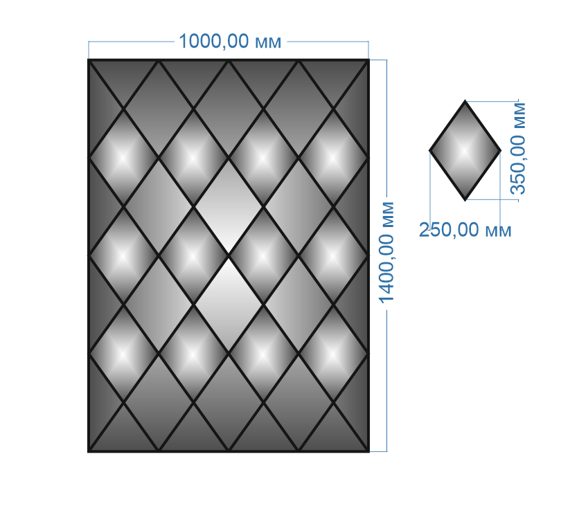 ᐉ Панно дзеркальне YUF_GLASS 1400х1000 мм (285) • Краща ціна в Києві ...