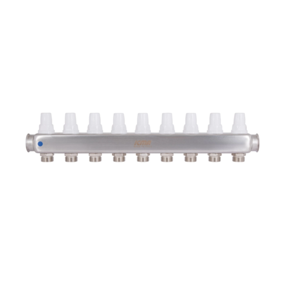 Коллектор ICMA №К073 из нержавеющей стали распределительный с расходомером 1" 9 выходов (SD00053737) - фото 3