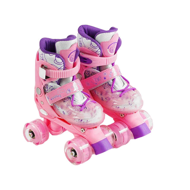 Роликовые коньки Best Roller PU колеса со светом р. 31-34 Pink (141155)