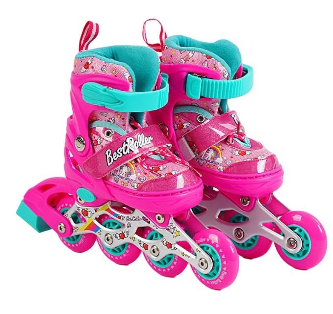 Роликовые коньки Best Roller колеса со светом PU 15-16,5 см р. 26-28 Pink (153146) Роликовые коньки Best Roller колеса со светом PU 15-16,5 см р. 26-28 Pink (153146)