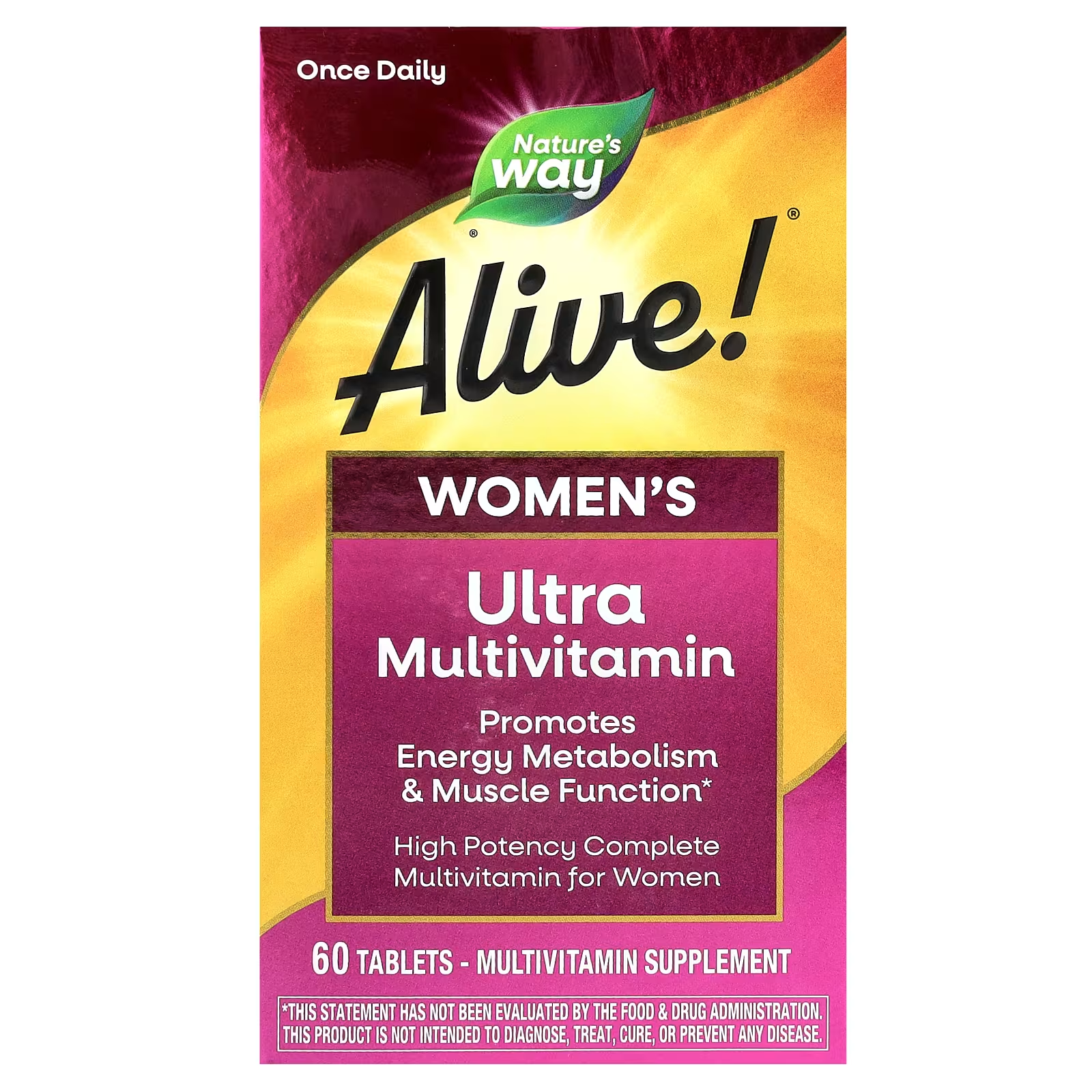 Ультра-эффективные мультивитамины для женщин Nature's Way Alive! Once Daily 60 таблеток