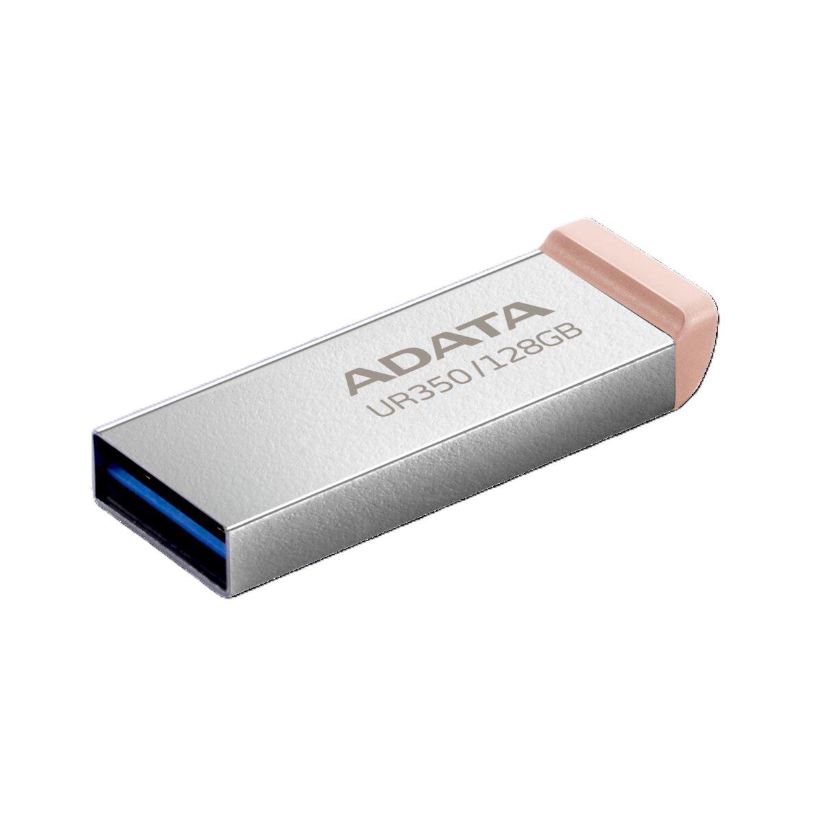 Флеш-память USB ADATA UR 350 128 Гб Silver/Beige (19556679)